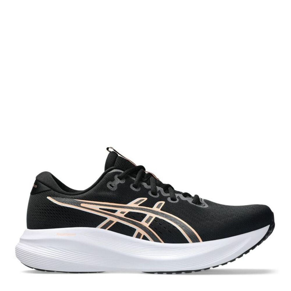 Asics Mens Cushioned Sneakers / Black/Sun Yellow